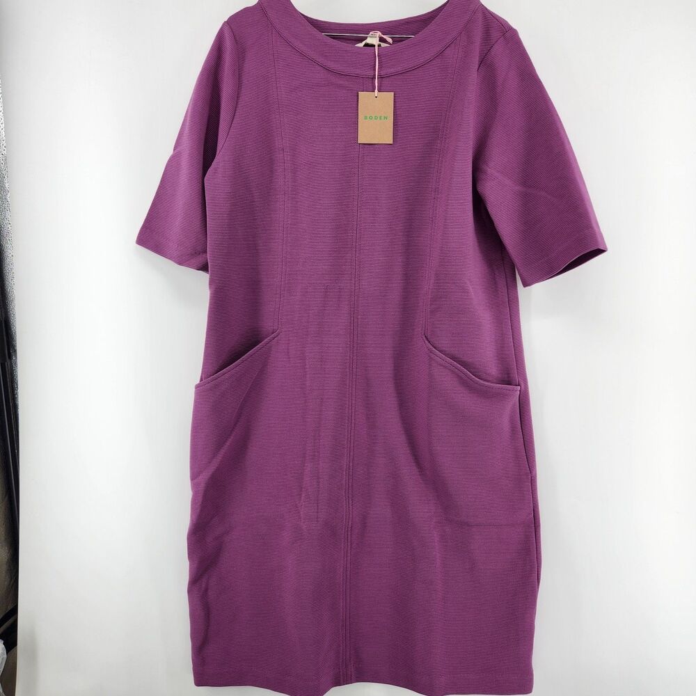 Boden‎ Women's 12L Damson Purple Nessa Ottoman Shift Dress NWT